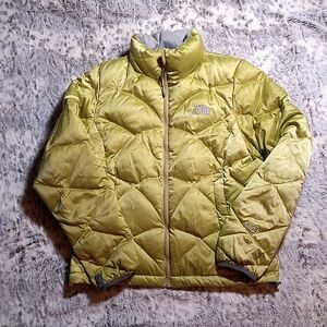 The North Face Lime Green puffer coat